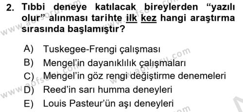 Sağlık Bilimlerinde Ve Yönetiminde Etik Dersi 2023 - 2024 Yılı Yaz Okulu Sınavı 2. Soru