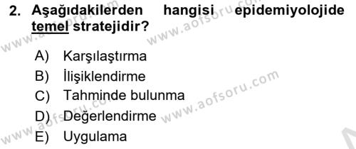 Sağlık Hizmetlerinde Araştırma Ve Değerlendirme Dersi 2022 - 2023 Yılı Yaz Okulu Sınavı 2. Soru