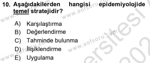 Sağlık Hizmetlerinde Araştırma Ve Değerlendirme Dersi 2023 - 2024 Yılı (Vize) Ara Sınavı 10. Soru