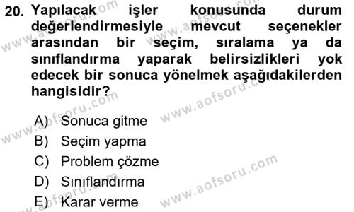 Sağlık Hizmetlerinde Araştırma Ve Değerlendirme Dersi 2023 - 2024 Yılı (Final) Dönem Sonu Sınavı 20. Soru