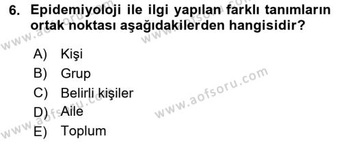 Sağlık Hizmetlerinde Araştırma Ve Değerlendirme Dersi 2024 - 2025 Yılı (Vize) Ara Sınavı 6. Soru