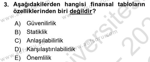 Sağlık İşletmelerinde Finansal Yönetim Dersi 2022 - 2023 Yılı Yaz Okulu Sınavı 3. Soru