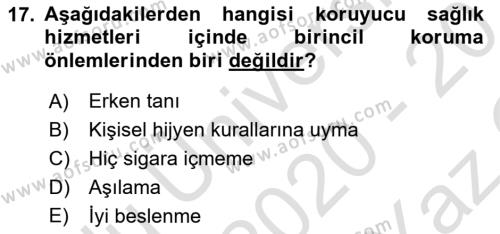 Tıbbi Belgeleme Dersi 2020 - 2021 Yılı Yaz Okulu Sınavı 17. Soru