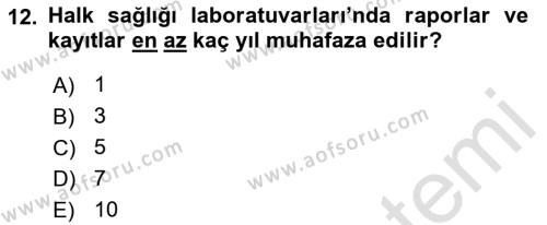 Tıbbi Belgeleme Dersi 2021 - 2022 Yılı Yaz Okulu Sınavı 12. Soru