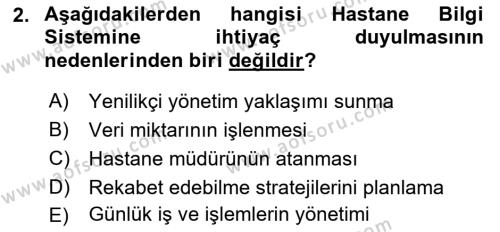 Tıbbi Belgeleme Dersi 2022 - 2023 Yılı (Final) Dönem Sonu Sınavı 2. Soru