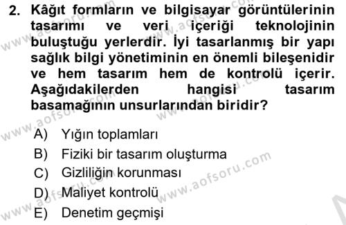 Tıbbi Belgeleme Dersi 2023 - 2024 Yılı (Final) Dönem Sonu Sınavı 2. Soru