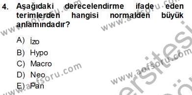Tıp Terimleri Dersi 2013 - 2014 Yılı (Vize) Ara Sınavı 4. Soru