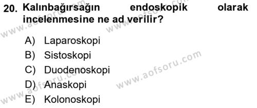 Tıp Terimleri Dersi 2023 - 2024 Yılı (Vize) Ara Sınavı 20. Soru