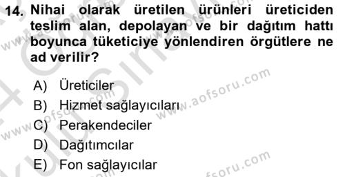 Sağlık Kurumları Yönetimi 1 Dersi 2023 - 2024 Yılı Yaz Okulu Sınavı 14. Soru