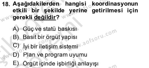 Sağlık Kurumları Yönetimi 2 Dersi 2014 - 2015 Yılı Tek Ders Sınavı 18. Soru