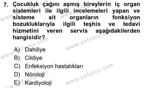 Sağlık Kurumları Yönetimi 2 Dersi 2018 - 2019 Yılı (Vize) Ara Sınavı 7. Soru