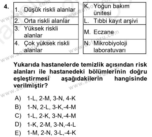 Sağlık Kurumları Yönetimi 2 Dersi 2018 - 2019 Yılı (Final) Dönem Sonu Sınavı 4. Soru