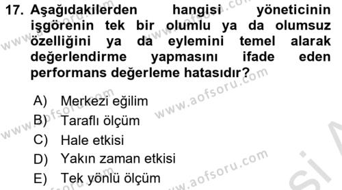 Sağlık Kurumları Yönetimi 2 Dersi 2020 - 2021 Yılı Yaz Okulu Sınavı 17. Soru