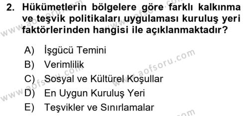 Sağlık Kurumları Yönetimi 2 Dersi 2023 - 2024 Yılı (Vize) Ara Sınavı 2. Soru