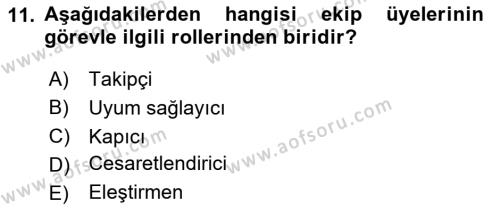 Sağlık Kurumları Yönetimi 2 Dersi 2023 - 2024 Yılı (Final) Dönem Sonu Sınavı 11. Soru