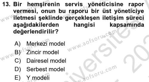 Sağlık Kurumları Yönetimi 2 Dersi 2023 - 2024 Yılı (Final) Dönem Sonu Sınavı 13. Soru