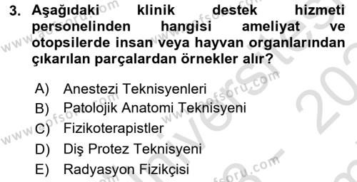 Sağlık Kurumları Yönetimi 2 Dersi 2023 - 2024 Yılı (Final) Dönem Sonu Sınavı 3. Soru