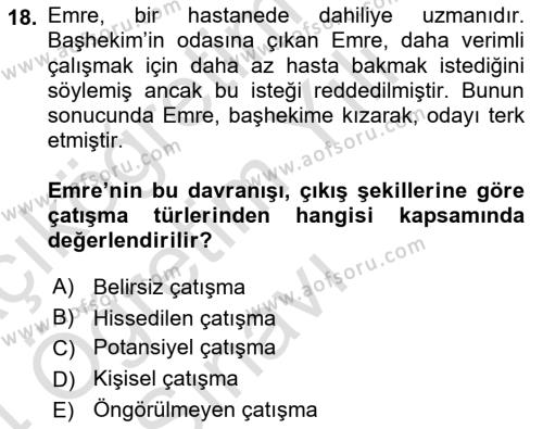 Sağlık Kurumları Yönetimi 2 Dersi 2023 - 2024 Yılı Yaz Okulu Sınavı 18. Soru