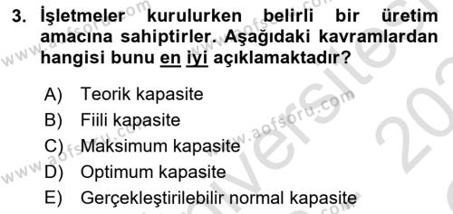 Sağlık Kurumları Yönetimi 2 Dersi 2023 - 2024 Yılı Yaz Okulu Sınavı 3. Soru