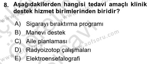 Sağlık Kurumları Yönetimi 2 Dersi 2023 - 2024 Yılı Yaz Okulu Sınavı 8. Soru