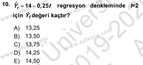 Sağlık Kurumlarında Operasyon Yönetimi Dersi 2019 - 2020 Yılı (Vize) Ara Sınavı 10. Soru