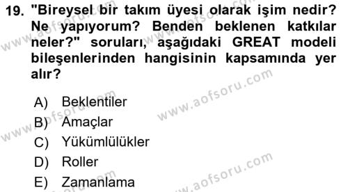 Sağlık Kurumlarında Operasyon Yönetimi Dersi 2023 - 2024 Yılı (Vize) Ara Sınavı 19. Soru