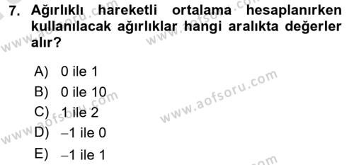 Sağlık Kurumlarında Operasyon Yönetimi Dersi 2023 - 2024 Yılı (Vize) Ara Sınavı 7. Soru