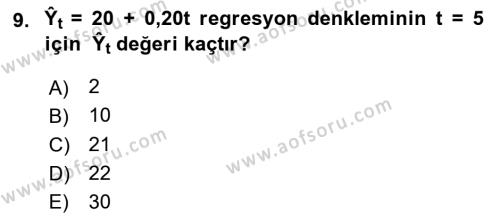 Sağlık Kurumlarında Operasyon Yönetimi Dersi 2023 - 2024 Yılı (Vize) Ara Sınavı 9. Soru