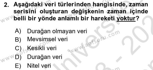 Sağlık Kurumlarında Operasyon Yönetimi Dersi 2023 - 2024 Yılı (Final) Dönem Sonu Sınavı 2. Soru