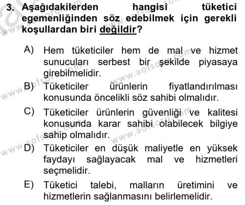 Sağlık Sigortacılığı Dersi 2023 - 2024 Yılı Yaz Okulu Sınavı 3. Soru