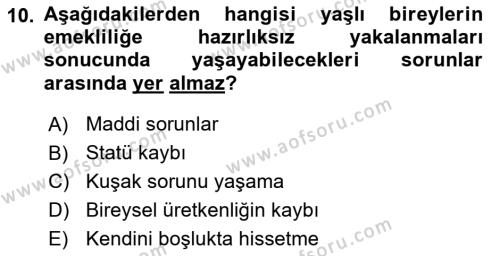 Bakım Elemanı Yetiştirme Ve Geliştirme Dersi 2018 - 2019 Yılı 3 Ders Sınavı 10. Soru