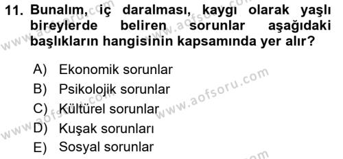 Bakım Elemanı Yetiştirme Ve Geliştirme Dersi 2018 - 2019 Yılı 3 Ders Sınavı 11. Soru