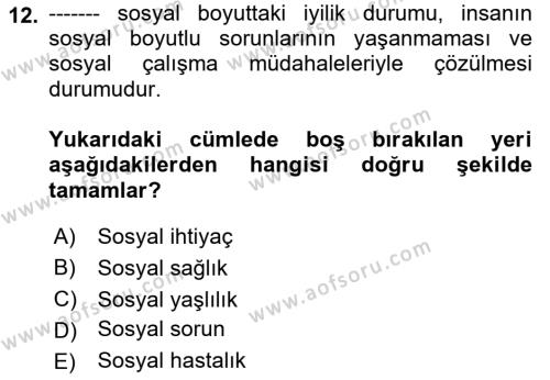 Bakım Elemanı Yetiştirme Ve Geliştirme Dersi 2018 - 2019 Yılı 3 Ders Sınavı 12. Soru