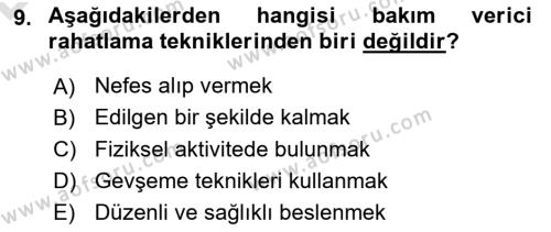 Bakım Elemanı Yetiştirme Ve Geliştirme Dersi 2018 - 2019 Yılı 3 Ders Sınavı 9. Soru