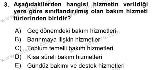 Bakım Elemanı Yetiştirme Ve Geliştirme Dersi 2018 - 2019 Yılı (Vize) Ara Sınavı 3. Soru