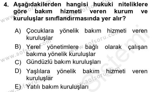 Bakım Elemanı Yetiştirme Ve Geliştirme Dersi 2018 - 2019 Yılı (Vize) Ara Sınavı 4. Soru