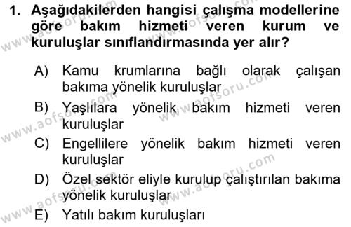 Bakım Elemanı Yetiştirme Ve Geliştirme Dersi 2018 - 2019 Yılı (Final) Dönem Sonu Sınavı 1. Soru