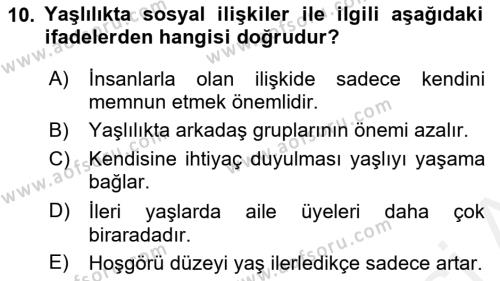 Bakım Elemanı Yetiştirme Ve Geliştirme Dersi 2018 - 2019 Yılı (Final) Dönem Sonu Sınavı 10. Soru