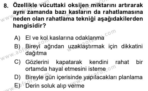 Bakım Elemanı Yetiştirme Ve Geliştirme Dersi 2018 - 2019 Yılı (Final) Dönem Sonu Sınavı 8. Soru