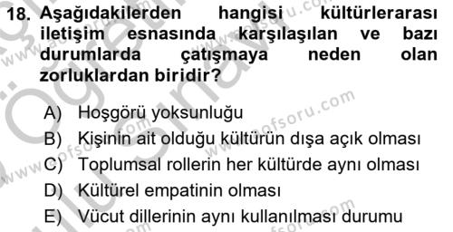 Bakım Elemanı Yetiştirme Ve Geliştirme Dersi 2018 - 2019 Yılı Yaz Okulu Sınavı 18. Soru