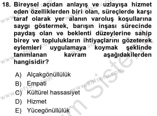 Bakım Elemanı Yetiştirme Ve Geliştirme Dersi 2020 - 2021 Yılı Yaz Okulu Sınavı 18. Soru