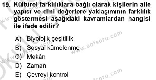 Bakım Elemanı Yetiştirme Ve Geliştirme Dersi 2020 - 2021 Yılı Yaz Okulu Sınavı 19. Soru