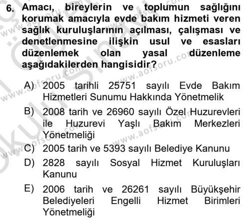 Bakım Elemanı Yetiştirme Ve Geliştirme Dersi 2020 - 2021 Yılı Yaz Okulu Sınavı 6. Soru