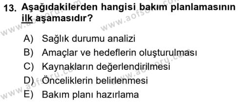 Bakım Elemanı Yetiştirme Ve Geliştirme Dersi 2021 - 2022 Yılı (Vize) Ara Sınavı 13. Soru