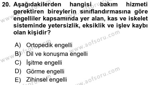 Bakım Elemanı Yetiştirme Ve Geliştirme Dersi 2021 - 2022 Yılı (Vize) Ara Sınavı 20. Soru