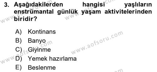 Bakım Elemanı Yetiştirme Ve Geliştirme Dersi 2021 - 2022 Yılı (Vize) Ara Sınavı 3. Soru