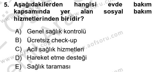 Bakım Elemanı Yetiştirme Ve Geliştirme Dersi 2021 - 2022 Yılı (Vize) Ara Sınavı 5. Soru