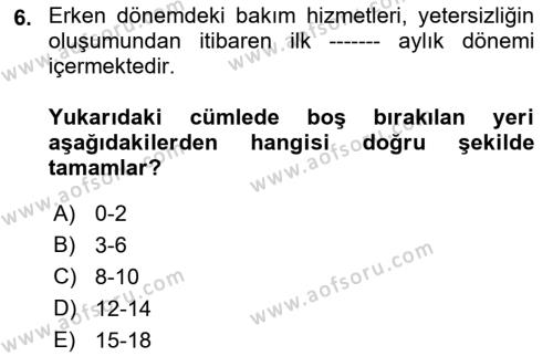 Bakım Elemanı Yetiştirme Ve Geliştirme Dersi 2021 - 2022 Yılı (Vize) Ara Sınavı 6. Soru