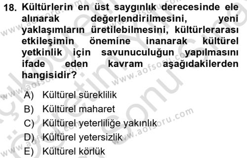 Bakım Elemanı Yetiştirme Ve Geliştirme Dersi 2021 - 2022 Yılı (Final) Dönem Sonu Sınavı 18. Soru