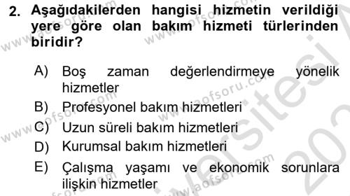 Bakım Elemanı Yetiştirme Ve Geliştirme Dersi 2021 - 2022 Yılı (Final) Dönem Sonu Sınavı 2. Soru